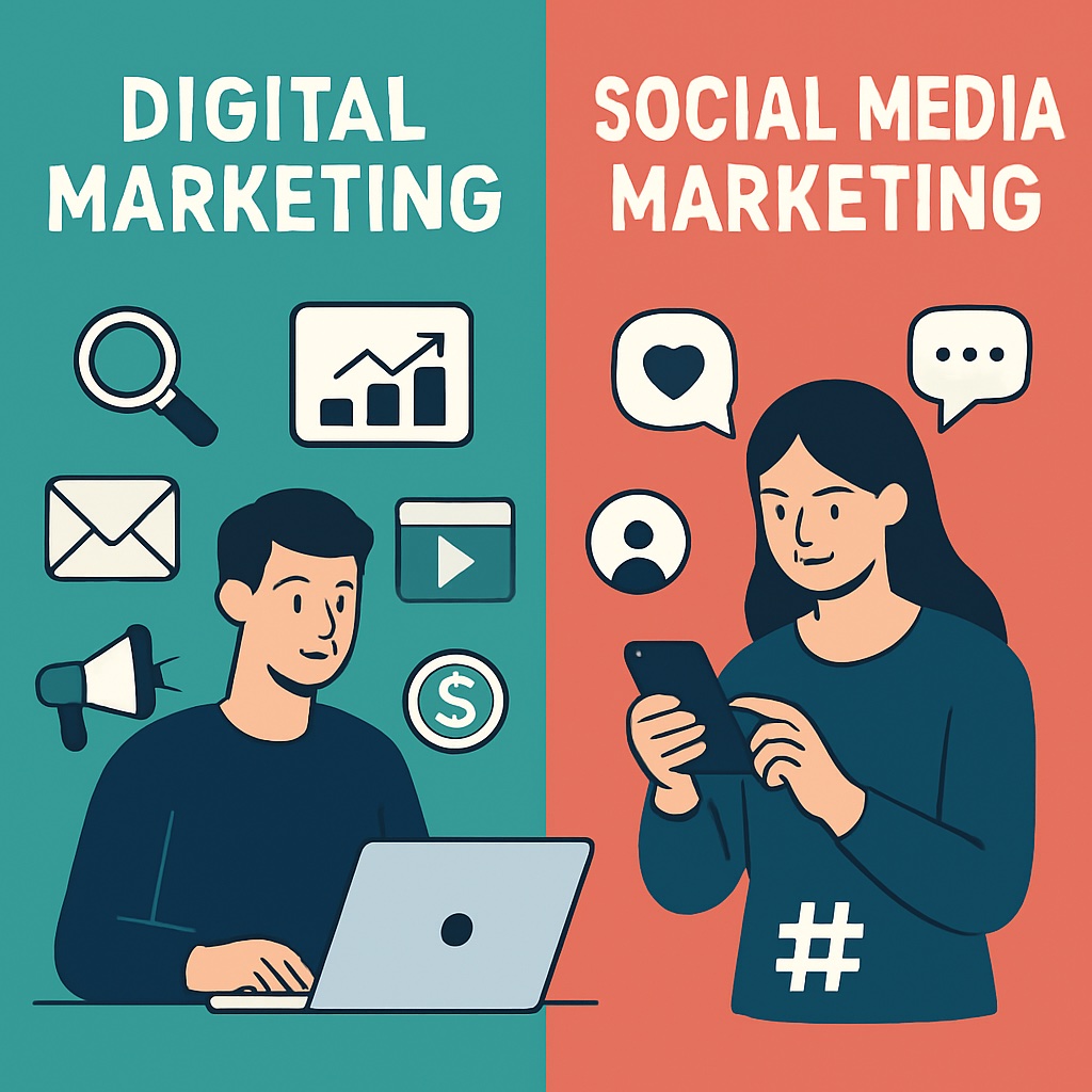 digital vs social media marketing